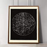 Vintage Star Map of Constellations - Visible Heavens Constellation Chart Print