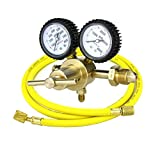 SA - Nitrogen Gas Regulator 0-600 PSIG - HVAC Purging - Pressure Charge - 1/4" Flare Connector - With 60" Charging Hose.