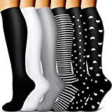 Copper Compression Socks for Women & Men (6 pairs) - Best Support for Nurses, Running, Hiking, Recovery & Flight Socks