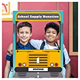 Magic School Bus Birthday Photo Booth: Sizes 36x24, 48x32, Personalized Back To School, Birthday Bus, Wheels On The Bus, Birthday Decorations School Party Supplies, Yellow School Bus, Selfie Props