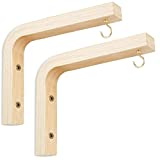 JANTENS 2 Pack Plant Hangers Indoor, Plant Hooks, Hooks for Hanging Plants, Wooden Plant Hangers for Indoor Flower Baskets Pot Wind Chime Lanterns Planter