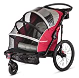 Schwinn Joyrider Child Bike Trailer, Single and Double Baby Carrier, Canopy, 20-inch Wheels