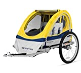 Schwinn Echo Child Bike Trailer, Double Baby Carrier, Canopy, 20-inch Wheels, Yellow