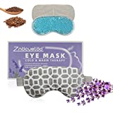 2 in 1 Heated/Ice Eye Mask Moist Heat Eye Mask Lavender & Flaxseed Sinus Pillow Microwavable for Dry Eye,Styes,Sinus Pain,Headache,Migraine,Puffy or Swollen Eyes Irritated and Inflamed Eyelid Bumps