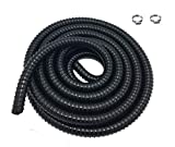 Corrugated Pond Tubing 3/4 Inches ID Aquarium Hose Waterfall Pond Hose PVC Tubing 20 Feet, Black