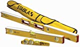 Stabila 48296 Mason kit includes 36448 - 48-Inch Mason Level with dead-blow shield, 36424 Mason Level with dead-blow shield, 25100 die cast torpedo and 30015 carry case Yellow