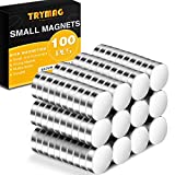 TRYMAG Small Magnets, Tiny Refrigerator Magnets Round Disc Magnets, Mini Premium Brushed Nickel Office Magnets for Crafts, DIY, Whiteboard and Fridge Magnets, Silvery, 8x2mm 100pcs