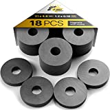 Ferrite Ring Magnets with Holes - 1.2 Inch (31mm) Round Disc Donut Magnets - Circle Hole Magnets - Perfect Ceramic Circular Magnets for Crafts and DIY - 18 PCs in Box