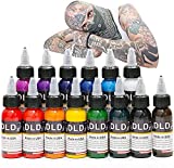 BaodeLi 14Pcs Tattoo Ink 14 Colors Set 1 oz 30ml/Bottle Tattoo Inks Pigment Kit for 3D Makeup Beauty Skin Body Art