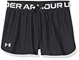 Under Armour Girl's Play Up Solid Shorts , Black (001)/Metallic Silver, Large