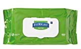 Medline FitRight Aloe Personal Cleansing Cloth Wipes, Unscented, 8 x 12 inch Adult Large Incontinence Wipes, 100 count, pack of 6 - White