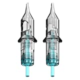 STIGMA Aquamarine Knight Tattoo Cartridges #10(7RS) 20Pcs Round Shader 0.3mm Bugpin X-Taper Disposable Tattoo Needle Cartridges with Membrane EN02B-20-1007RS