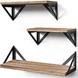 Original Patented Design-BAYKA Wall Shelves for Bedroom Decor, Rustic Wood Floating Shelves for Living Room Wall Mounted, Hanging Shelving for Bathroom, Laundry Room, Small Shelf for Plants, Books
