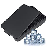 The Brothers Tod Deluxe Silicone Ice Cube tray with Removable Lid - Makes 24 Ice Cubes - Flexible & Easy Release Trays - Keeps Your Whiskey and Cocktails Chilled in Style - Reusable and BPA Free