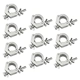 OTTFF 1-1/8 Inches Heavy Duty 220 lb Aluminum Truss Tube Clamps DJ Lighting Light O Clamps Hook Half Conical Coupler for Stage Moving Head Light Par Light Spotlight, 10 Pack
