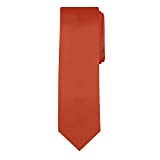 Jacob Alexander Solid Color Men's Regular Tie - Rust
