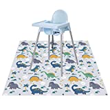 Splat Floor Mat for Under High Chair/Arts/Crafts by CLCROBD, 51" Waterproof Anti-Slip Food Splash Spill Mess Mat, Washable Portable Picnic Mat and Table Cloth
