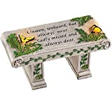 Solar Powered LED Outdoor Garden Memorial Bench with Heartwarming Inscription - Perfect Faux Stone Plaque Statue to Remember Loved Ones 12" L x 5 1/2" W x 5 1/4" H