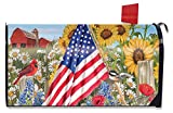 Briarwood Lane America The Beautiful Summer Mailbox Cover Floral Patriotic Standard