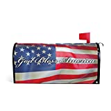 SUABO God Bless America Magnetic Mailbox Cover American Flag Patriotic Post Box Cover for Standard Mailboxes Memorial Day