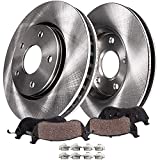 Detroit Axle - Front Disc Rotors + Ceramic Brake Pads Replacement for 2003-2008 Toyota Corolla Matrix Pontiac Vibe - 4pc Set