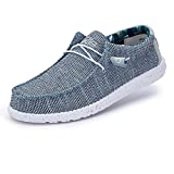 Hey Dude Men's Wally Sox Ice Grey Size 10 | Mens Shoes | Men's Lace Up Loafers | Comfortable & Light-Weight