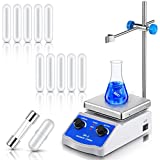 Magnetic Stirrer Hot Plate Mixer SH-2 Lab Stirrers, 5 x 5 Inch Max 716 F/ 380 C Max 2000 RPM Power 180W Heating Stir Plate with 10 35 mm Stirring Bar and Support Stand for Lab Liquid Mixing Heating