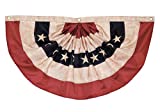 In the Breeze Pleated Fan Americana Bunting - 3 Foot by 6 Foot - Patriotic Outdoor Dcor