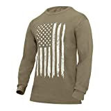 Rothco US Flag Long Sleeve T-Shirt, XL, Coyote Brown