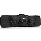 Savior Equipment American Classic Tactical Double Long Rifle Pistol Gun Bag Firearm Transportation Case w/Backpack - 42 Inch Obsidian Black