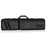 Savior Equipment Specialist Series LRP 55" Black Tactical Sniper Long Rifle Bag Long Range Precision Firearm Soft Case w/ 2 MOLLE Pouches, Scope Cover, Backpack & Shoulder Strap Included