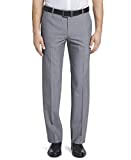 Van Heusen Men's Flex Straight Fit Flat Front Pant, Silver Grey, 34W x 32L