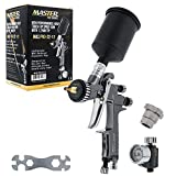 Master Pro 22 Series High-Performance HVLP Touch Up Spray Gun with 1.2mm Tip and Air Pressure Regulator Gauge - Detail Paint Sprayer, Spot and Panel Repairs, Door Jambs - Auto Basecoats, Clearcoats