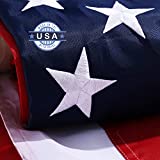 American Flag 3x5 FT Outdoor-100% Made In US-Heavy Duty US Flag with 50 Embroidered Stars and Anti-rust Brass Grommets, USA Flag Built for Outdoor Use