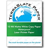 TerraSlate Copy Paper Waterproof Laser Printer, Rain Weatherproof, 10 MIL, 8.5x11-inch, 25 Sheets