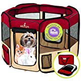 Zampa Puppy Playpen Small 36"x36"x24" Portable Pop Up Playpen for Dog and Cat, Foldable | Indoor / Outdoor Kitten Pen & Travel Pet Carrier + Carrying Case.