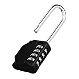 ZHEGE Long Shackle Padlock, 4 Digit Combination Lock, Resettable Weatherproof Combo Lock for School, Gym Employee Locker, Outdoor, Fence