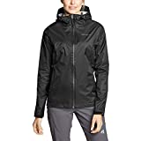 Eddie Bauer Women's Cloud Cap Rain Jacket, Waterproof, Black, Medium