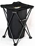 TrashMigo Portable Trash Can - Collapsible, Indoor/Outdoor Trash Bag Holder for Garbage - Durable Trashcan for Beach, Camping, Tailgate, Picnic and More... (Black)