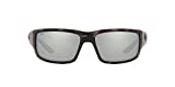 Costa Del Mar Men's Fantail Polarized Rectangular Sunglasses, Tiger Shark Ocearch/Grey Silver Mirrored Polarized-580G, 59 mm