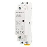 Baomain Universal AC Contactor HC1-25 AC 110V-120V 25A 2 Pole 50/60Hz Circuit Control 35mm DIN Rail