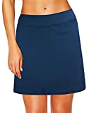 Oyamiki Women's Active Athletic Skort Lightweight Tennis Skirt Perfect for Running Training Sports Golf Navy Blue