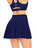 Pleated Tennis Skirts for Women with Pockets Shorts Athletic Golf Skorts Activewear Running Workout Sports Skirt (Navy-2, Large)