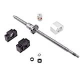 Ball Screw SFU2510 RM2510 Length 700mm Diam 25mm with Ballnut and ballnut housing + end Supports BK/ BF20 + Coupler for CNC, Length Approx 27.6 inch/ 700mm