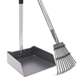 Snagle Paw Pooper Scooper for Large Dogs, Adjustable Long Handle Metal Tray and Rake Poop Scooper for Dogs with Bin for Pet Waste Removal, No Bending Clean Up Pooper Scooper for Medium and Large Dogs