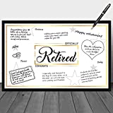 WATINC Retirement Party Jumbo Greeting Card, Writable Theme Party Large Guest Book Farewell Party Decor, Signature Official Congrats Retired Party Supplies Photo Booth Props, Gift for Office Colleague