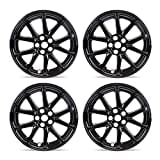 Mayde 18-Inch Hub Caps fits 2017-2022 Tesla Model 3, Replacement Wheel Covers (Set of 4,) (Gloss Black)