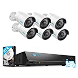 REOLINK 8CH 5MP Home Security Camera System, 6pcs Wired 5MP Outdoor PoE IP Cameras, 8MP 8CH NVR with 2TB HDD for 24-7 Recording, RLK8-410B6-5MP
