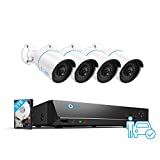 REOLINK 5MP 8CH PoE Security Camera System, 4pcs 5MP Wired PoE IP Cameras Outdoor with Person Vehicle Detection, 4K 8CH NVR with 2TB HDD for 24-7 Recording, RLK8-510B4-A