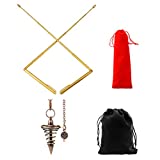 Dowsing Rods Copper with Bonus Pendulum, VIDAYA 2PCS Upgraded Flexible Rotation 99.9% Copper Divination Tools with Bag, Retractable Portable Spirit Rods - Divining Water, Ghost Hunting Equipment